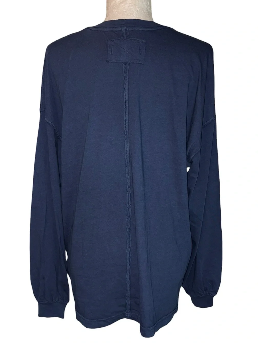 NEW Free People Perfect Oversized Navy Blue Long Sleeve Top - S